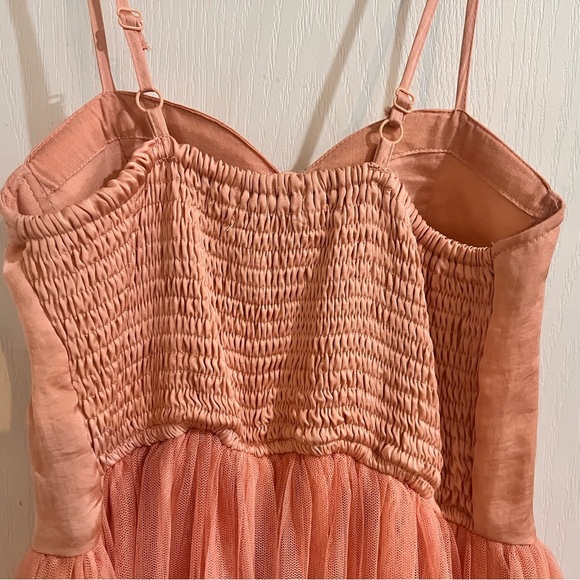 FINAL PRICE NWT Band of Gypsies Peach Tulle Dress - Picture 3 of 6
